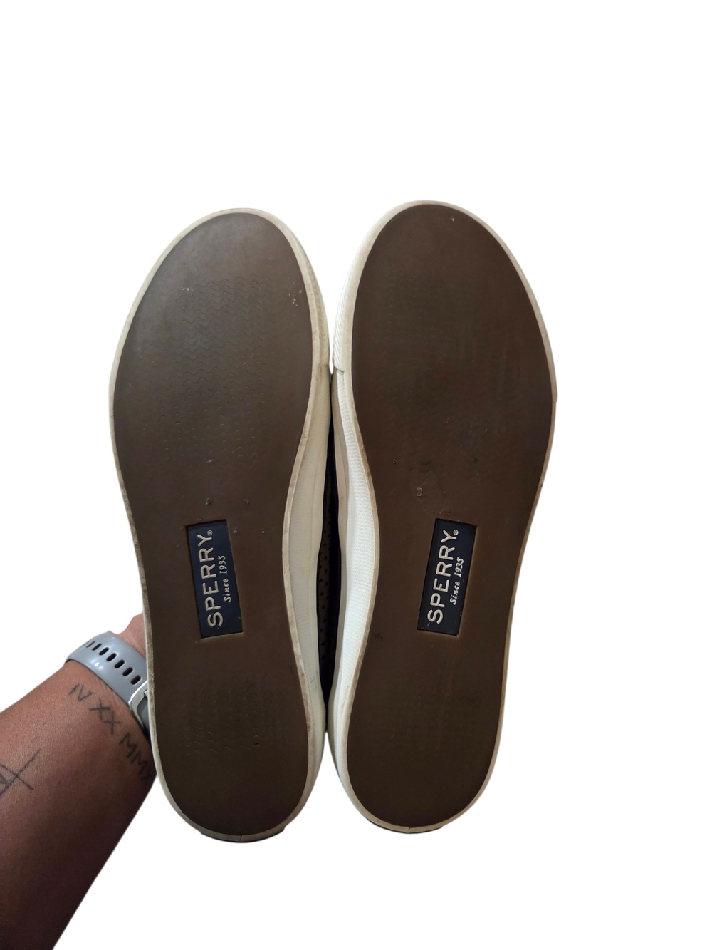 Sperry Seaside Perforated Leather Slip-On Sneakers- Women's Size 7M - Picture 7 of 7